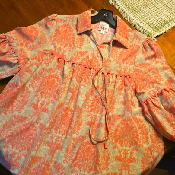 So Me Pink and Cream Patterned Blouse - Picture 1 of 4
